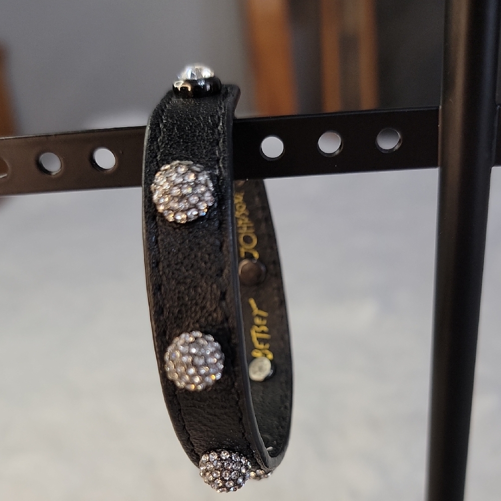 Betsey Johnson Black and Silver Studded Bracelet